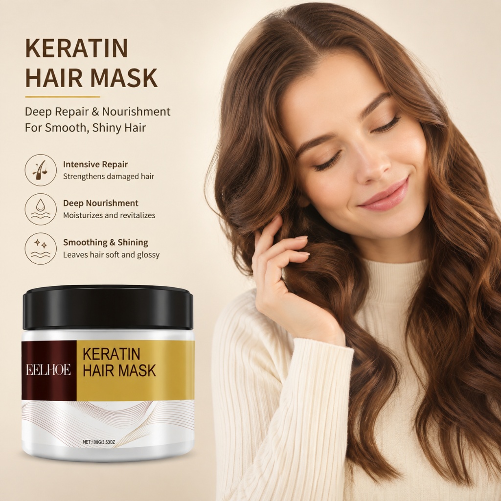 Hair Care Keratin - قناع الشعر بالكيراتين وزيت الأرغان وجوز