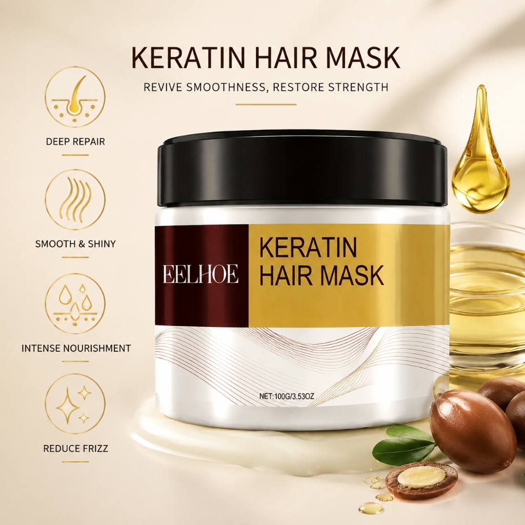 قناع الشعر بالكيراتين وزيت الأ - مراجعة Hair Care Keratin وسعره